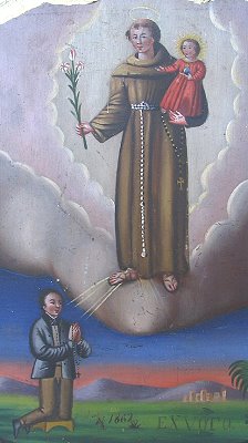 Votivbild in der Wallfahrtskirche zum hl. Antonius von Padua in Rietz