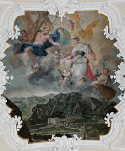 Deckenbild - die Heilige wird in den Himmel aufgenommen